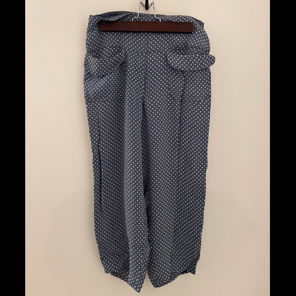 Masai Clothing Company blue & white polka dot trouser
